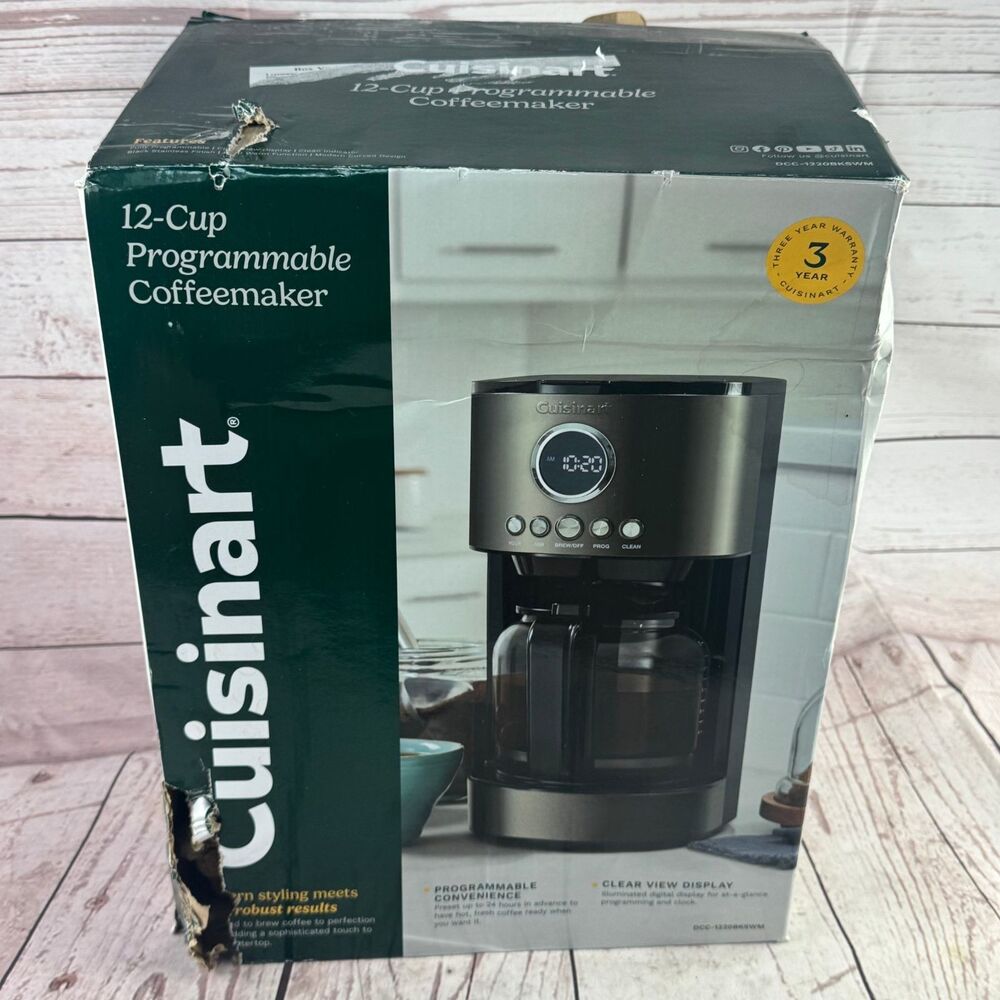 Cuisinart DCC 1220BKSWM 12 Cup Programmable Coffee Maker Black Stainless